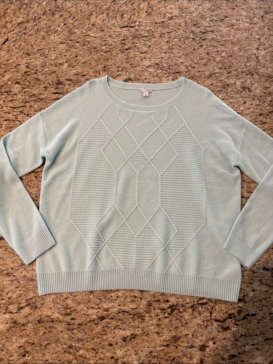 Halogen Sweaters - 100% Cashmere | Halogen | Light Mint Textured Crewneck Sweater